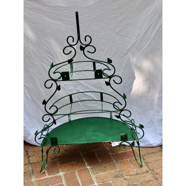 French Antique 3 Tiered Wrought Iron Plant Display Stand For Sale - Image 3 of 3
