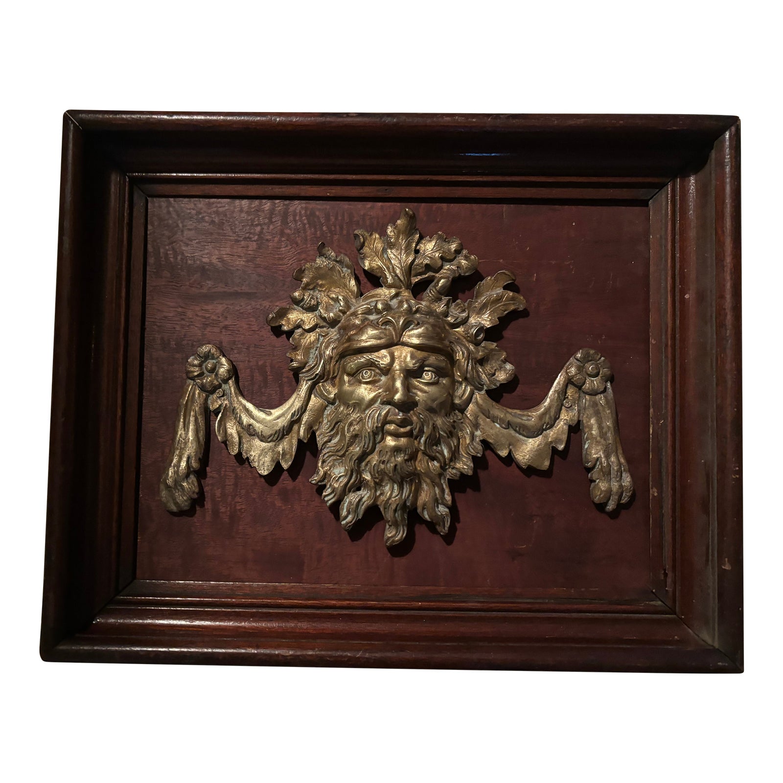 19th Century Bronze Mount in Shadow Box Frame | Chairish