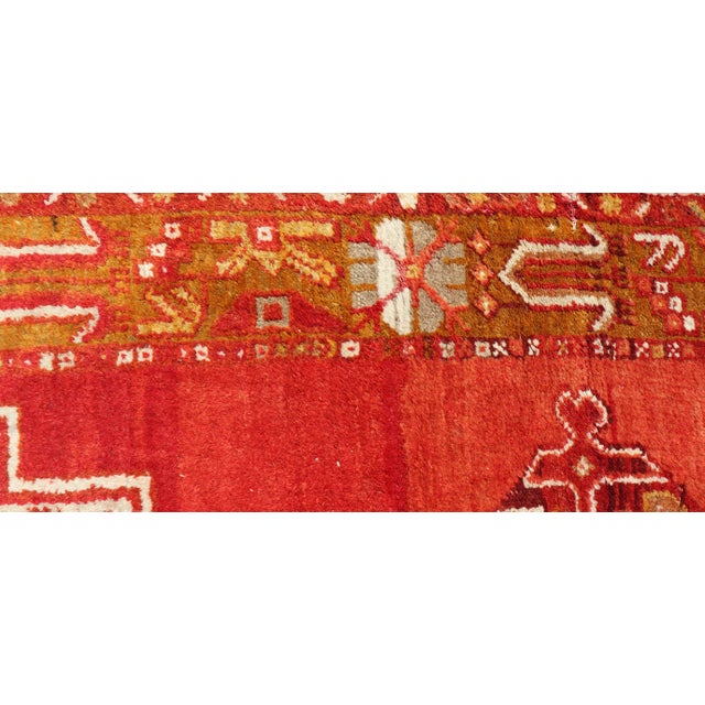 Colorful Antique Turkish Oushak With Red, Rose, Ivory, Yellow-Green & Yellow For Sale - Image 9 of 14