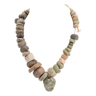 Pre-Columbian Graduated Stone Bead Necklace For Sale