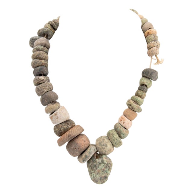 Pre-Columbian Graduated Stone Bead Necklace For Sale