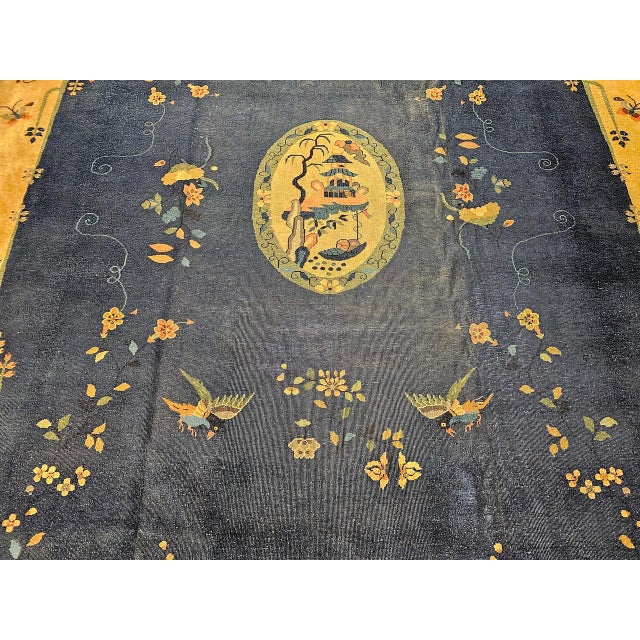 Vintage Chinese Art Deco Oversize Rug, Wool Pile, Pagoda Design, 12' X 20' For Sale - Image 10 of 16