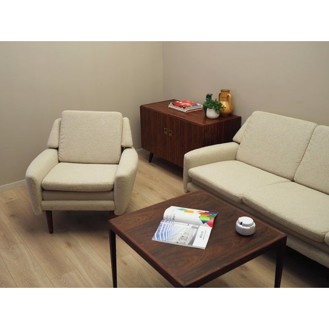 Danish Cream Armchair, 1970s For Sale - Image 4 of 16