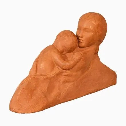 Art Deco Maternity Sculpture in Terracotta by Gennarelli, 20th Century For Sale - Image 11 of 11