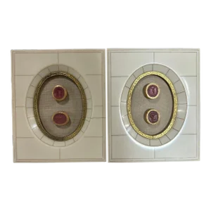 Pair of Mid 20th Century Italian Intaglios Framed in Vintage Bakelite