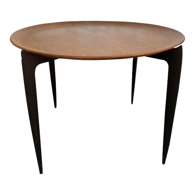 Vintage Mid Century Fritz Hansen Teak Tray Side Table For Sale