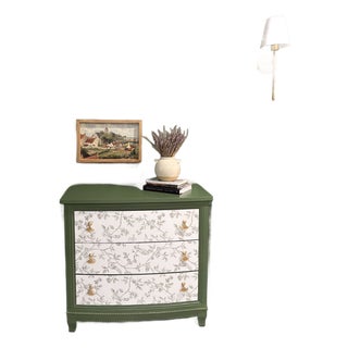 Refinished Dresser/Accent Table With a Rich Green Finish For Sale