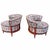Red Mid Century Modern Atomic Barrel Back Lounge Chairs Newly Reupholstered - Pair For Sale - Image 8 of 12