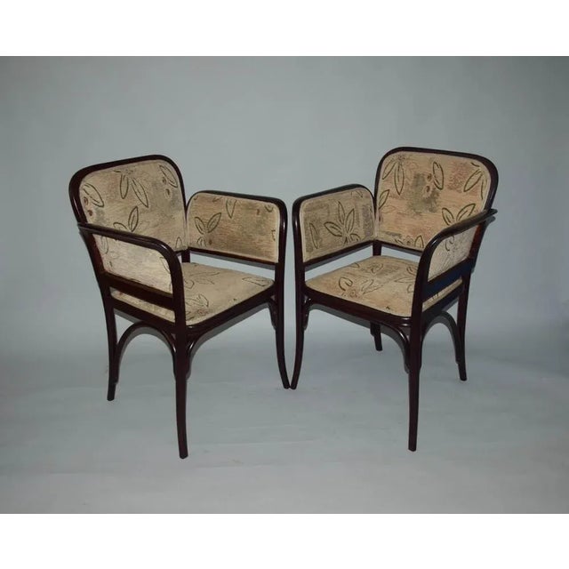 Beige Art Nouveau Sofa and Armchairs attributed to Otto Wagner for Thonet, 1910s, Set of 3 For Sale - Image 8 of 11