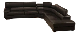 Italian Homes Contemporary Black Leather Sectional Sofa