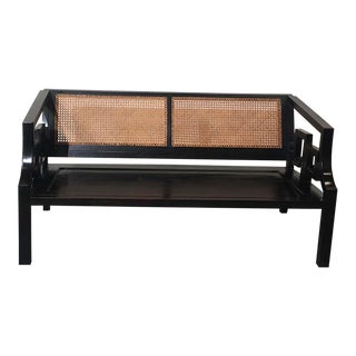 Black Cane Back Bench For Sale