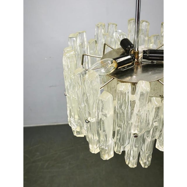 Austrian Textured Glass Pendant Light attributed to J.T. Kalmar, 1960s For Sale - Image 6 of 13