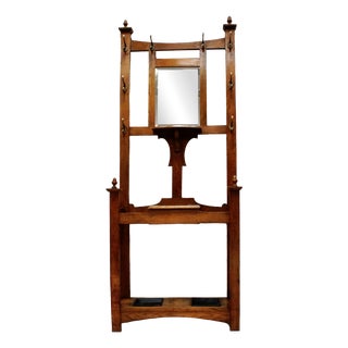 Antique Arts and Crafts Oak Hall Stand, 1880 For Sale