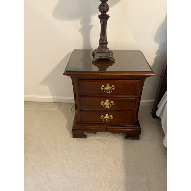 Wood Lexington Cherry Eighteenth-Century Series No. 490 Seven Piece Bedroom Set For Sale - Image 7 of 15