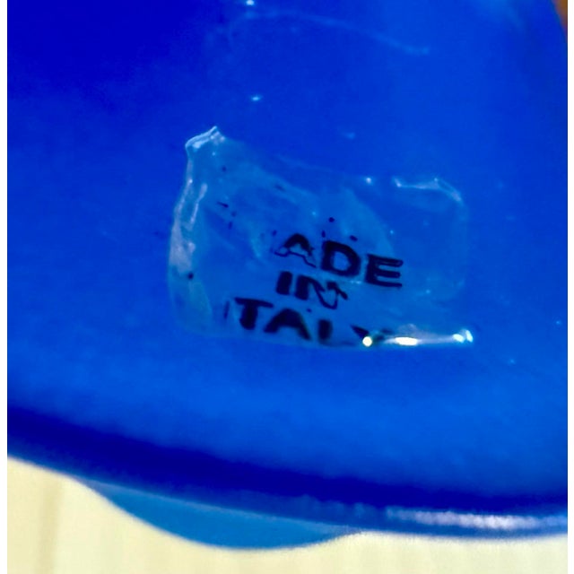 1970s 1970s Pair of Blue Tulip Glow Candle Holders Made in Italy For Sale - Image 5 of 12