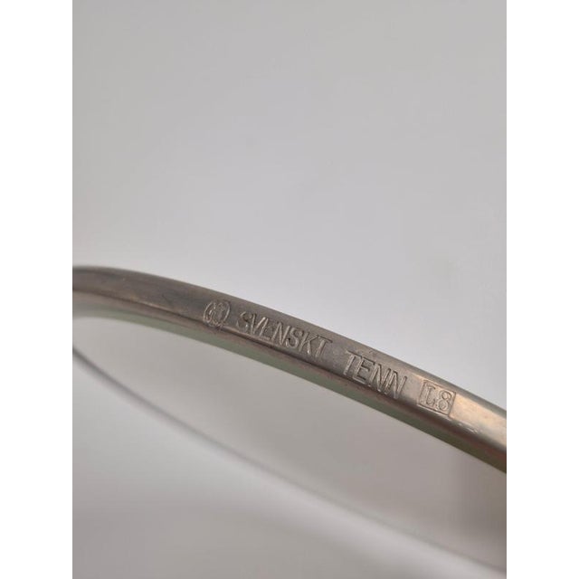 Glass Swedish Grace Hand Mirror in Pewter with Decor, Sweden, 1937 For Sale - Image 7 of 9