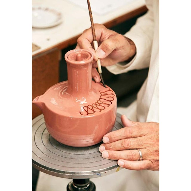 Ceramic Green Arab Doobide Coffee Set with Porcelain Finish by Alfredo Häblerli, 2022 For Sale - Image 7 of 9