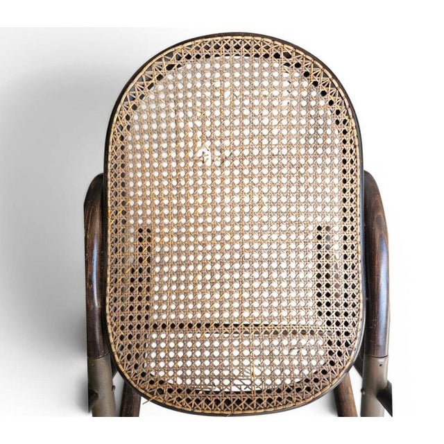 Bentwood & Cane Model 7001 Footrest by Michael Thonet 1930s Depth 42 width 75 Height 38 cm