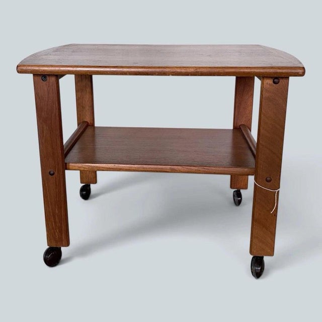 Mid-Century Danish Teak 2-Tier Drinks Trolley from Brdr. Furbo For Sale - Image 4 of 7