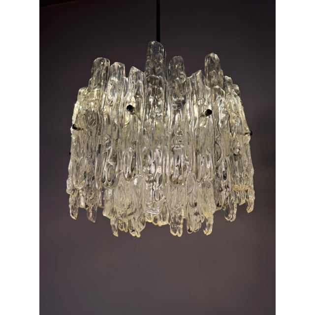 Chandelier in Ice Glass Acrylic from Veb Narva For Sale - Image 5 of 11