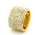 18K Yellow Gold Hexagon Pavé Diamond Wide Band Ring For Sale In Miami - Image 6 of 16