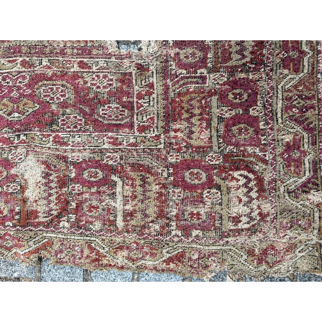 18th Century Distressed Turkish Ghyordes Rug For Sale - Image 9 of 18