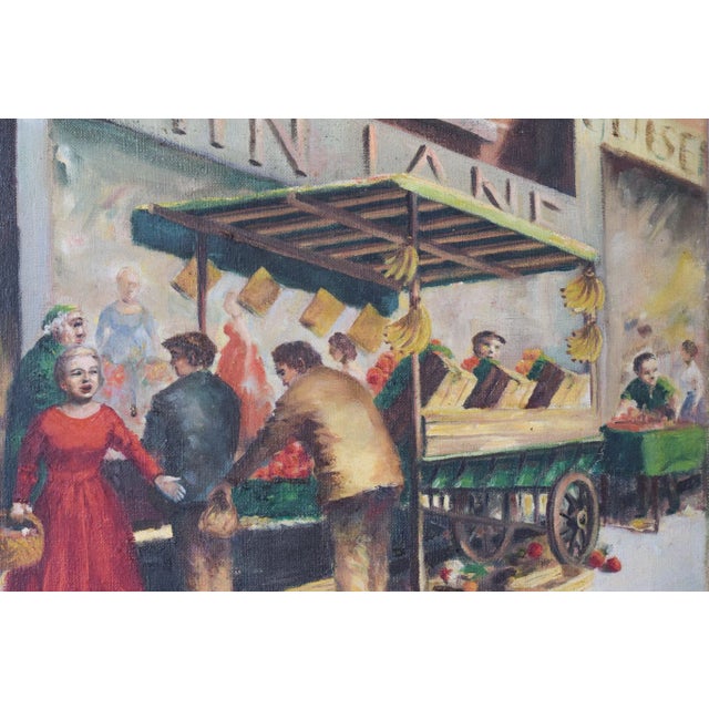 Market Day, British Street Scene, Oil on Canvas For Sale - Image 3 of 7