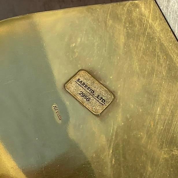 Vintage Coastal Tagged Spanish Sarreid Brass and Copper Mailbox For Sale - Image 9 of 13