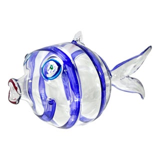 Vintage Hand Blown Glass Fish Ornament – Coastal Christmas Decor For Sale