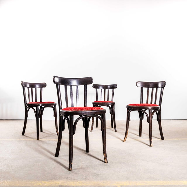 Ebonised Cafe Chairs, 1950s, Set of 6 For Sale - Image 3 of 11