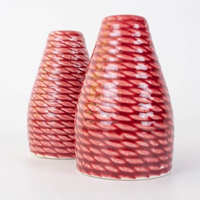 Vintage Secla Pink Ceramic Salt & Pepper Shakers, 1960s, Set of 2 For Sale - Image 9 of 13