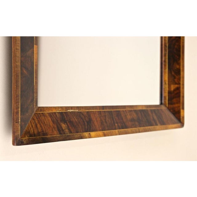 Wood Antique Biedermeier Wall Mirror in Walnut Frame, 1830 For Sale - Image 7 of 16