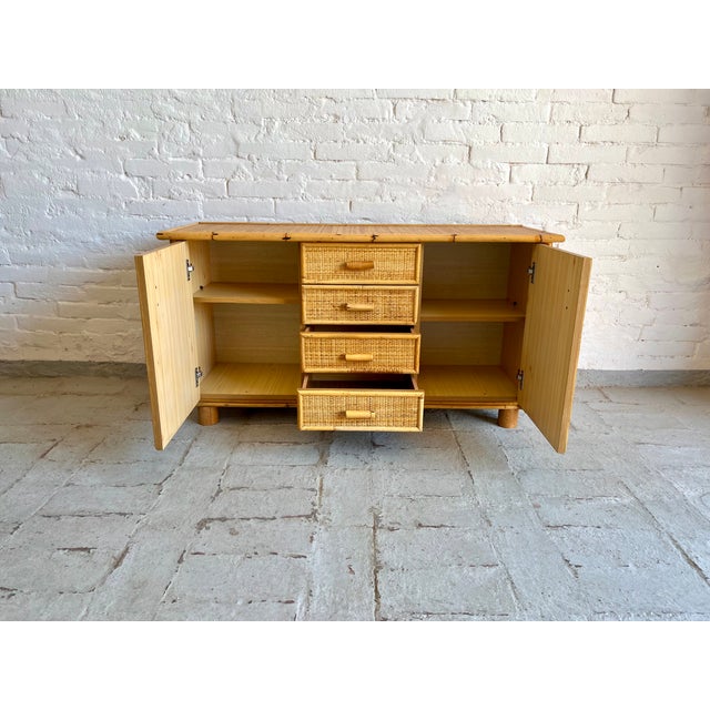 Vintage Italian Rattan Sideboard, 1970s For Sale - Image 6 of 16