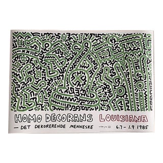 Keith Haring (1958-1990), Homo Decorans, 1985, Anniversary Poster Louisiana Archive, 2018, Printed in Denmark For Sale