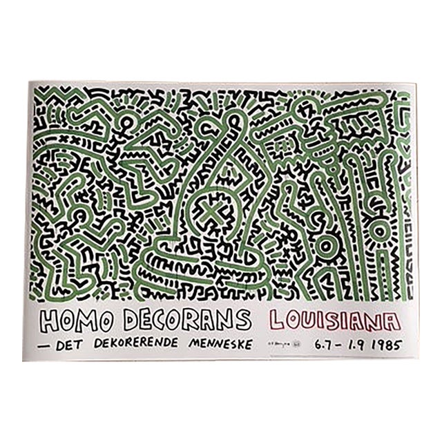 Keith Haring (1958-1990), Homo Decorans, 1985, Anniversary Poster Louisiana Archive, 2018, Printed in Denmark For Sale