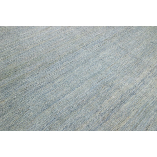 2010s 12 X 19 Blue Contemporary Sultanabad Designed Wool Rug by Apadana For Sale - Image 5 of 10