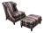 Baker Furniture Rolled Arm Wing Chair + Ottoman, Set For Sale