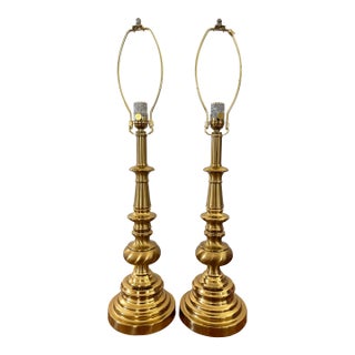 Pair of 1990s Stiffel Brass Regency Style Baluster Table Lamps For Sale