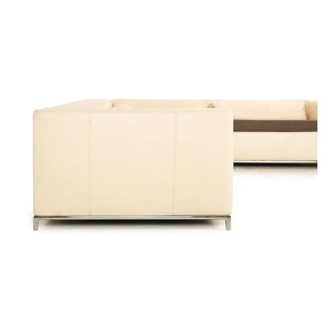 Boston Corner Sofa in Cream Leather from Who's Perfect For Sale - Image 6 of 9