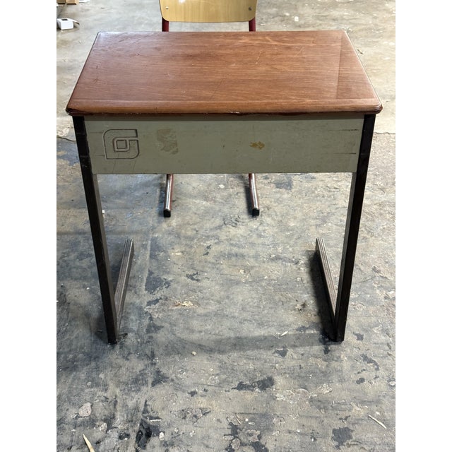 Vintage School Desk with Chair, 1980s, Set of 2 For Sale - Image 4 of 7