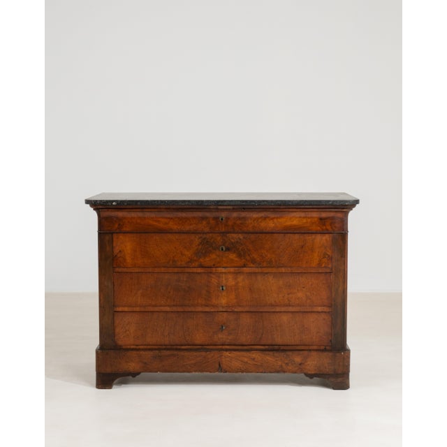 French Louis Philippe Marble-Top Chest of Drawers, Antique, France, Circa 1889 For Sale - Image 3 of 3