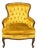 1990s Sam Moore Vintage Yellow Velvet Lounge Chair With Tufted Back For Sale