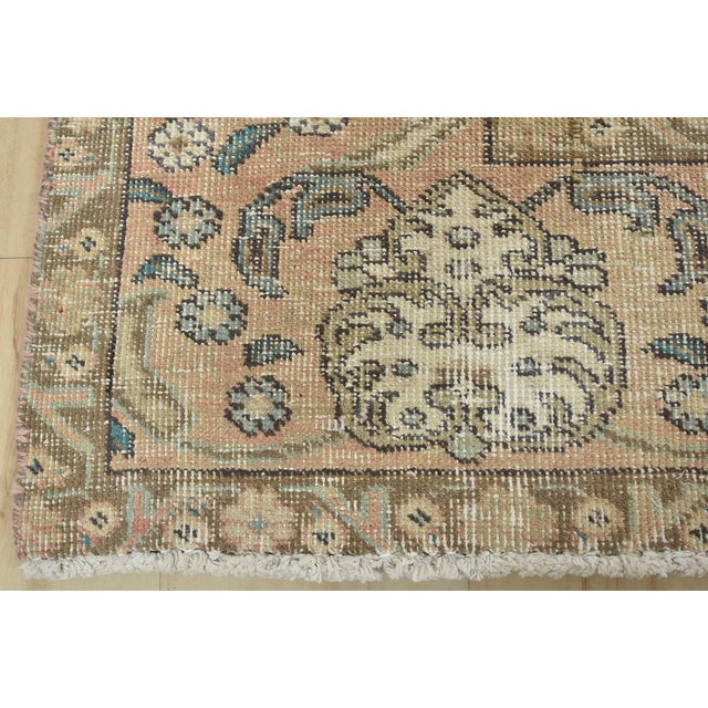 Tabriz Rug 7’9” X 10’8” Pink Wool Vintage Distressed Hand-Knotted Carpet For Sale - Image 12 of 15