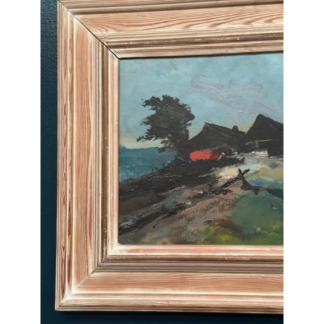 Arne Aspelin, Coastal Landscape with Cottage, 1960s, Oil on Panel, Framed For Sale - Image 7 of 14