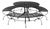 Mid 20th Century Woodard Round Patio Table with Three Benches, Attributed For Sale
