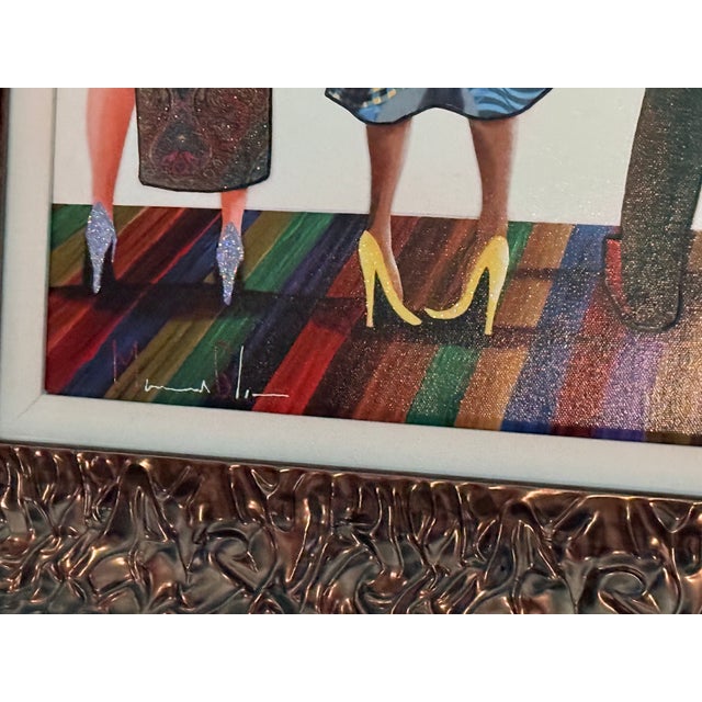 Peter Max Contemporary Glynn Marcus “Spectators at the Tarkay Exhibit” Giclee on Canvas With Hand Embellishment and Bas Relief Signed and Numbered For Sale - Image 4 of 13