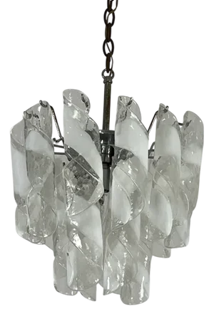 Mid-Century Murano Glass 4-Light Chandelier, 1960s
