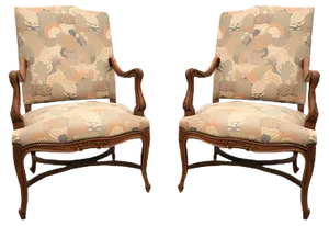 Set of Mid-Century Louis XV Style Armchairs