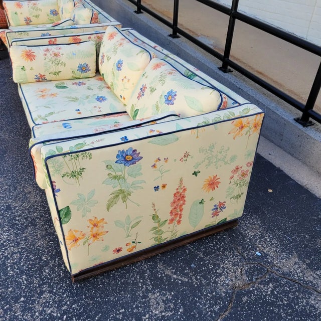 Vintage Botanical Print Loveseat in Waverly “Second Spring” Upholstery, Century Furniture For Sale - Image 11 of 15