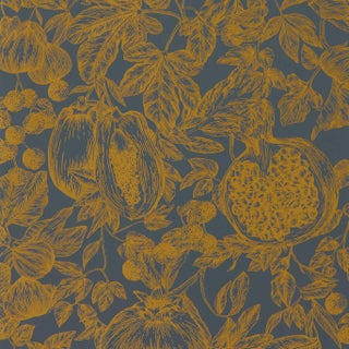 Harlequin Melograno Wallpaper in Gold/Wild Water For Sale